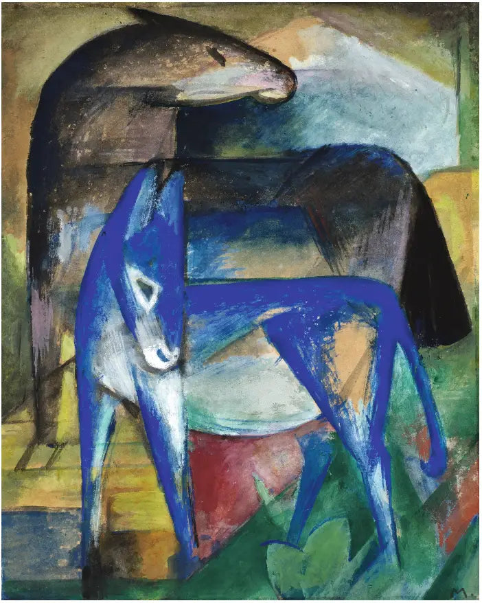 Dwa niebieskie osły - Franz Marc