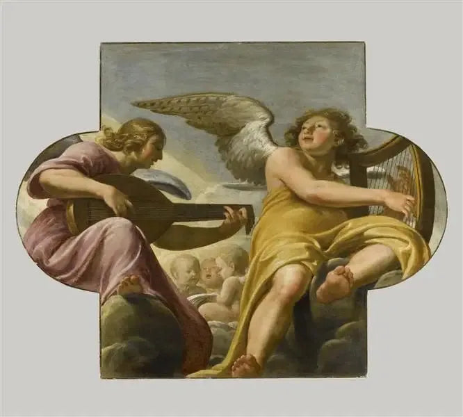 Dwóch muzykujących aniołów - Philippe de Champaigne