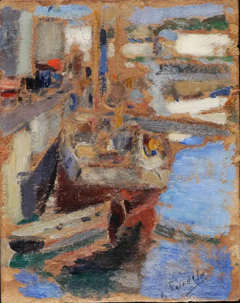 Dwa statki w porcie - Joaquín Sorolla