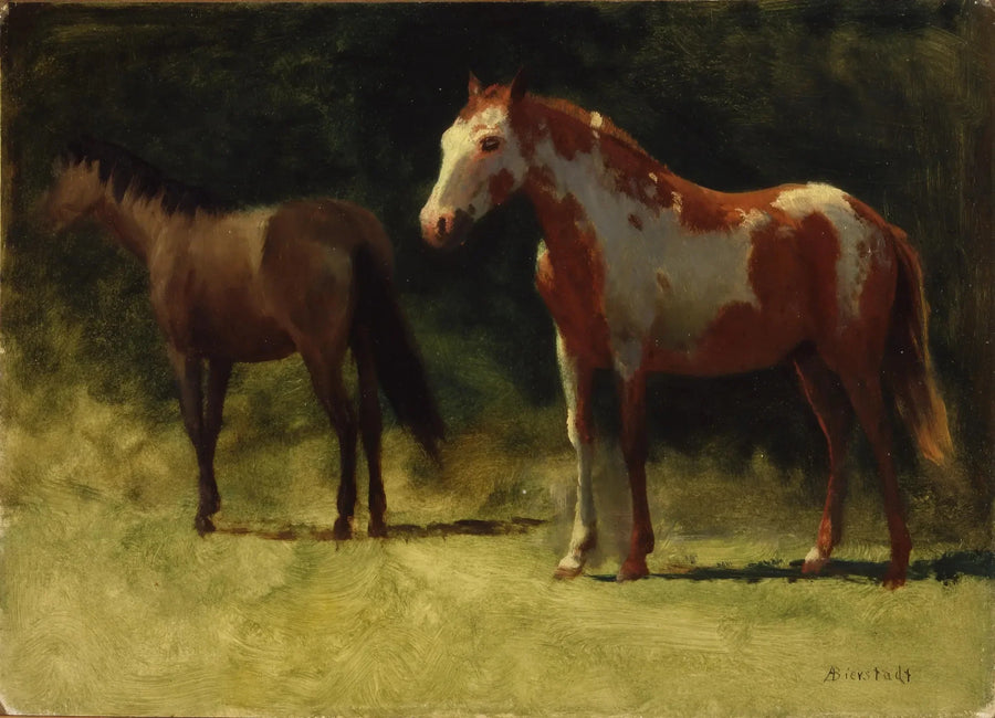 Dwa konie - Albert Bierstadt