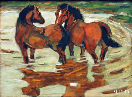 Deux chevaux dans la surabondance - Franz Marc - Reproductions de tableaux et peintures haut de gamme