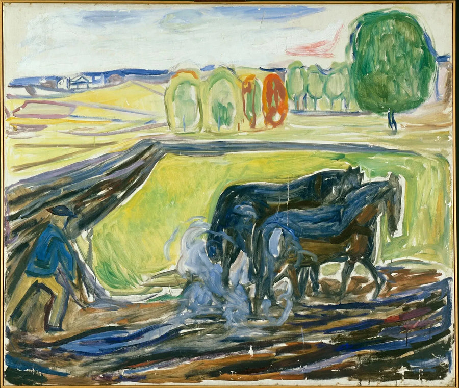 Dwa Czarne Konie w Orce - Edvard Munch