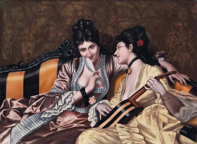 Dwie kobiety na kanapie - Luis Ricardo Falero