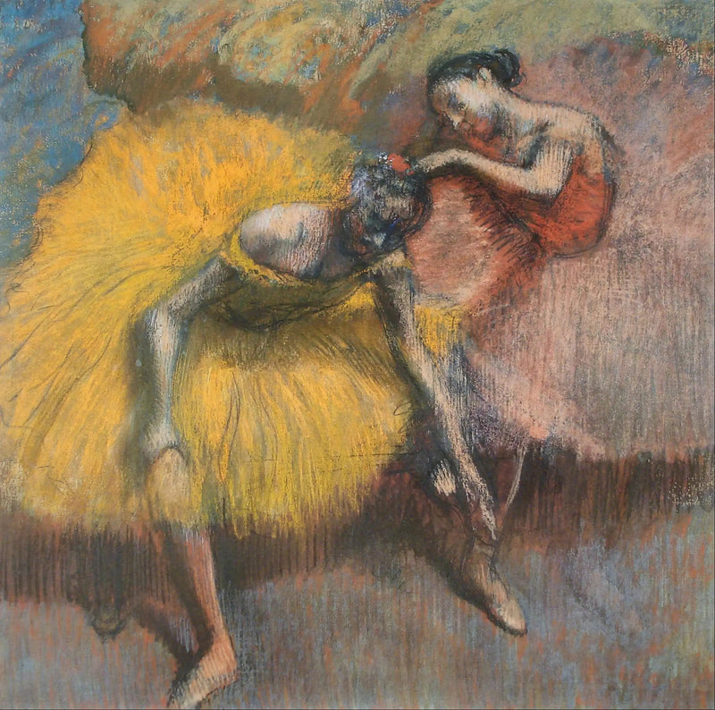 Dwie tancerki - Żółte i różowe - Edgar Degas