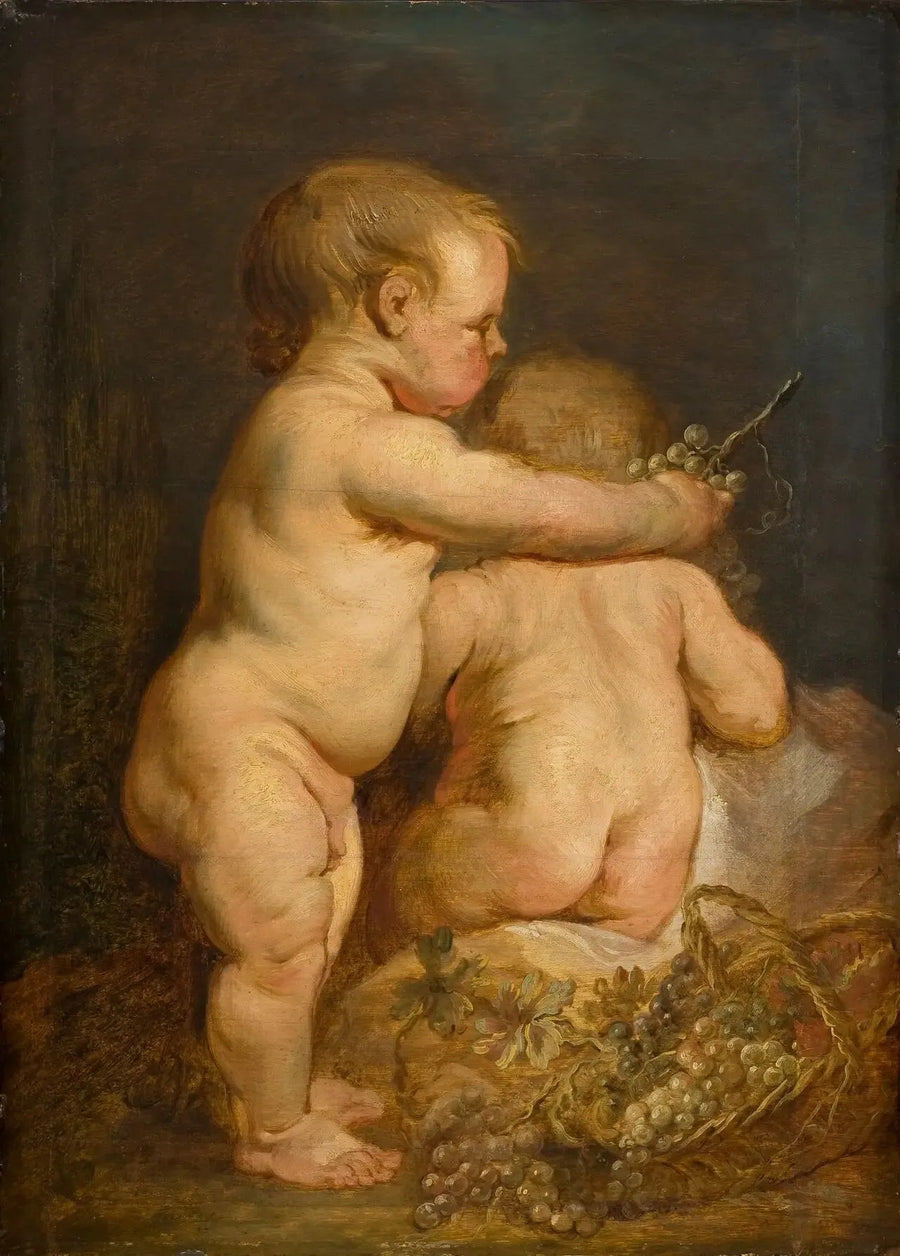 Dwójka nagich dzieci z winogronami - Antoine van Dyck