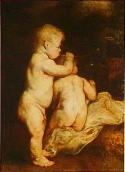 Deux enfants soufflant des bulles, vers 1617 - Antoine van Dyck image 1 reproduction de peinture à l’huile