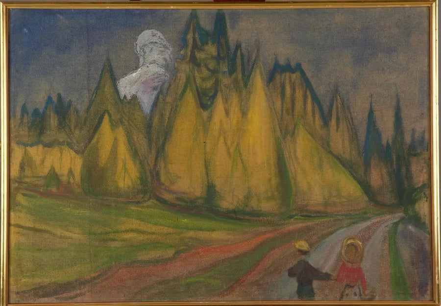 Dwoje dzieci na drodze do zaczarowanego lasu - Edvard Munch