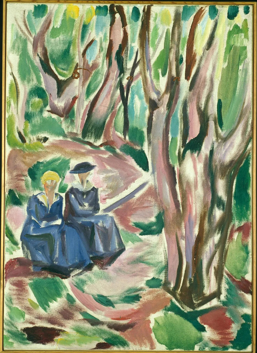 Dwie kobiety w lesie w Ekely - Edvard Munch