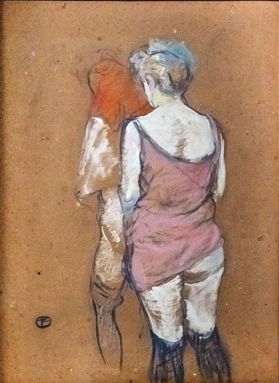 Dwie półnagie kobiety od tyłu. Dom przy ulicy Młynów - Henri de Toulouse-Lautrec