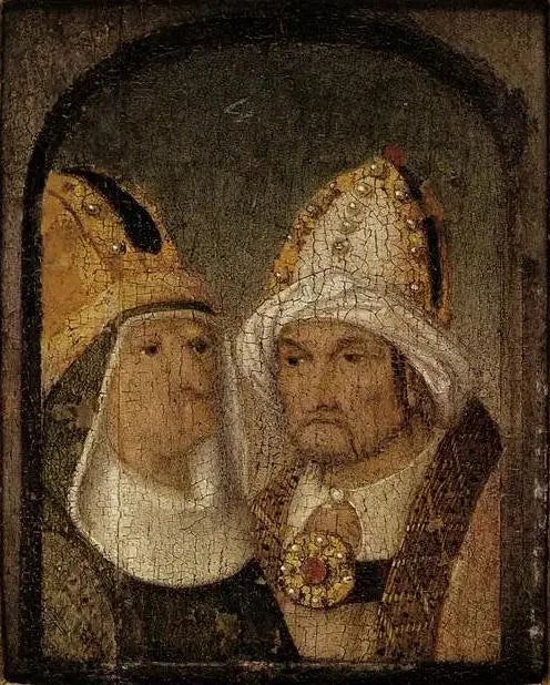 Dwie postacie w mitrach - Hieronymus Bosch