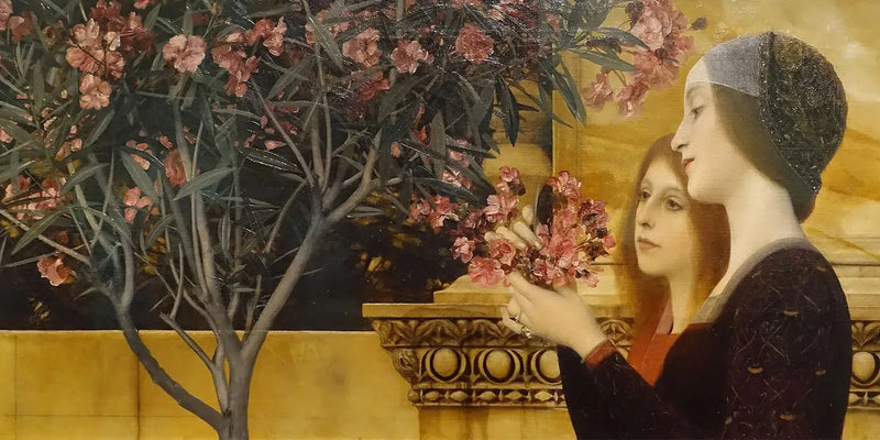 Dwie dziewczyny z różowym laurem - Gustav Klimt