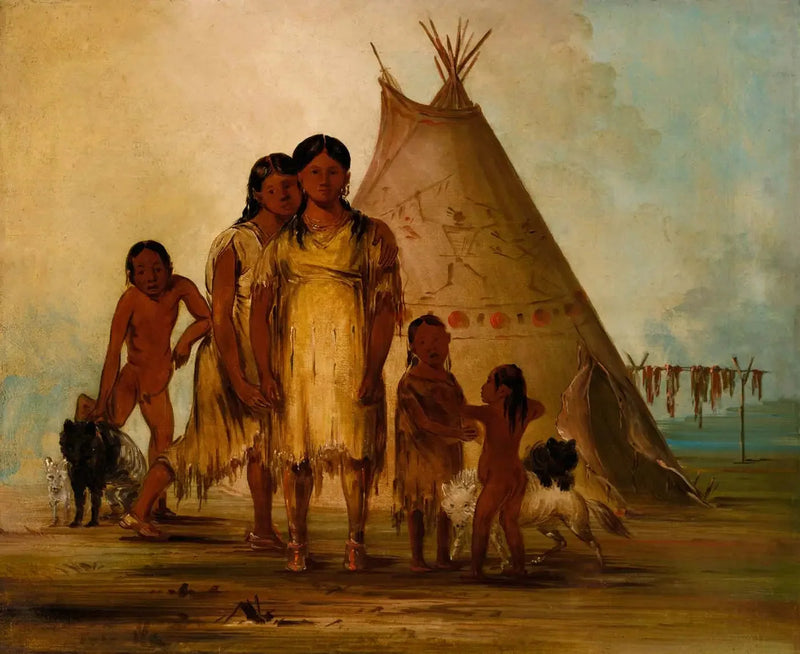Dwie dziewczyny Komanczów - George Catlin