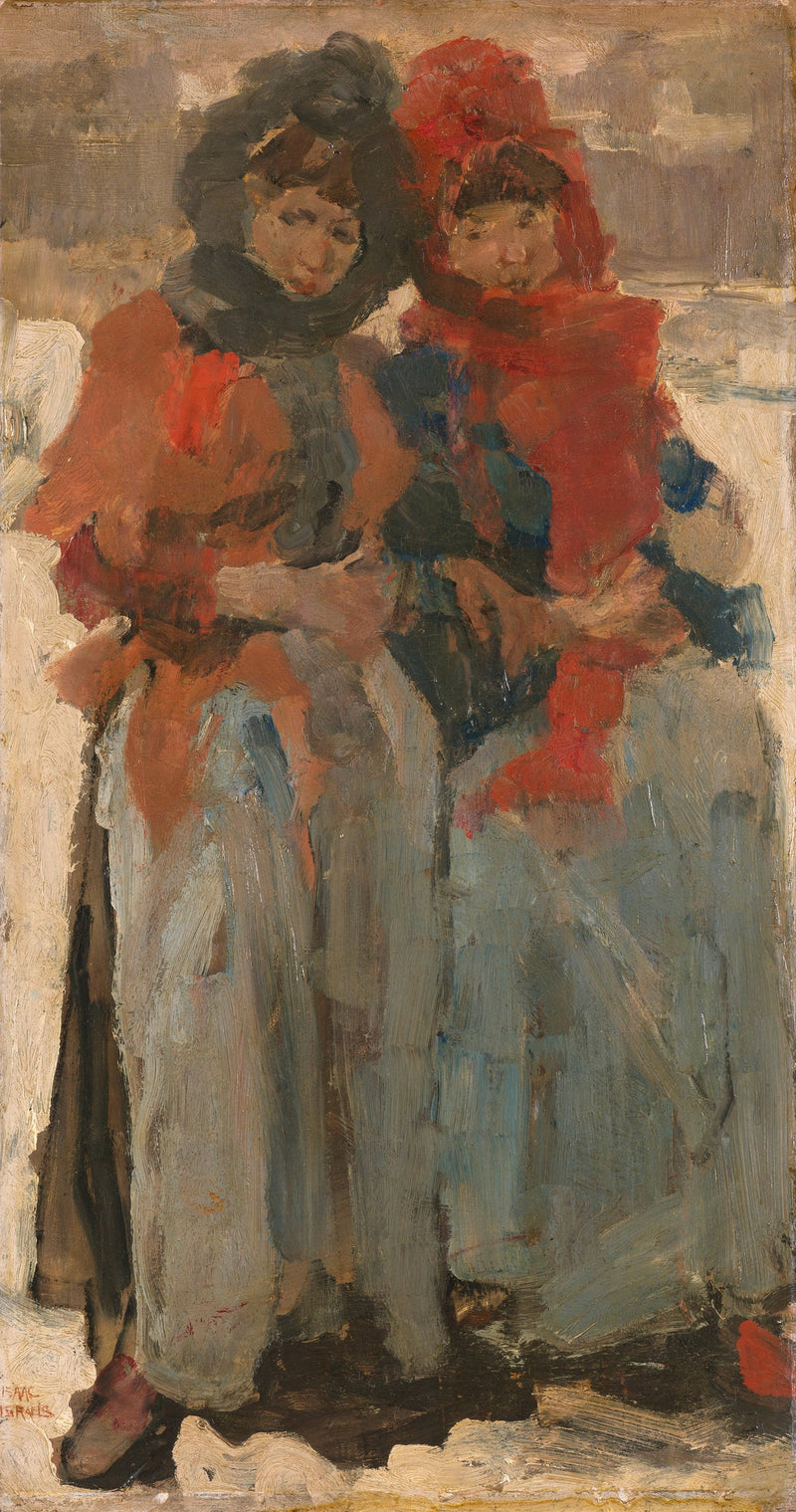 Dwie dziewczyny w śniegu - Isaac Israëls