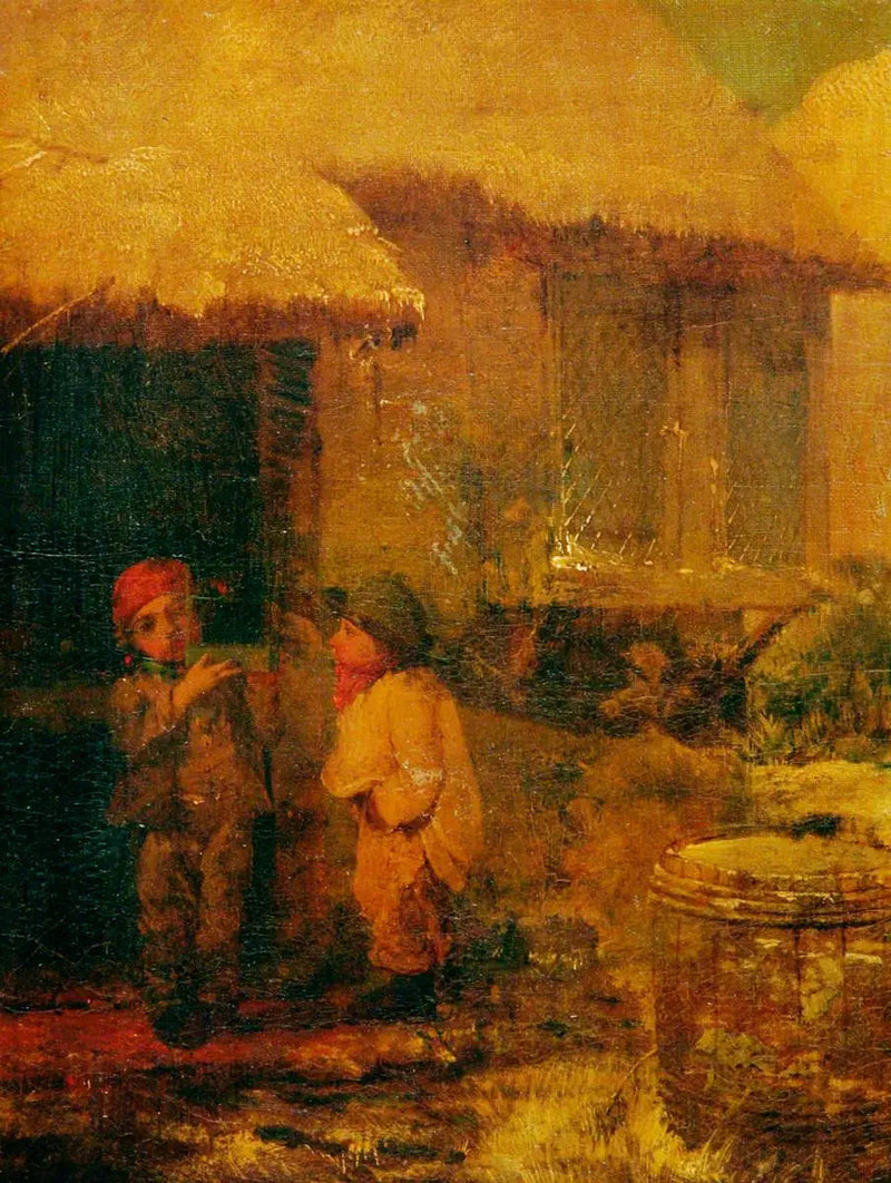 Dwóch chłopców z klatką na ptaki - Briton Rivière