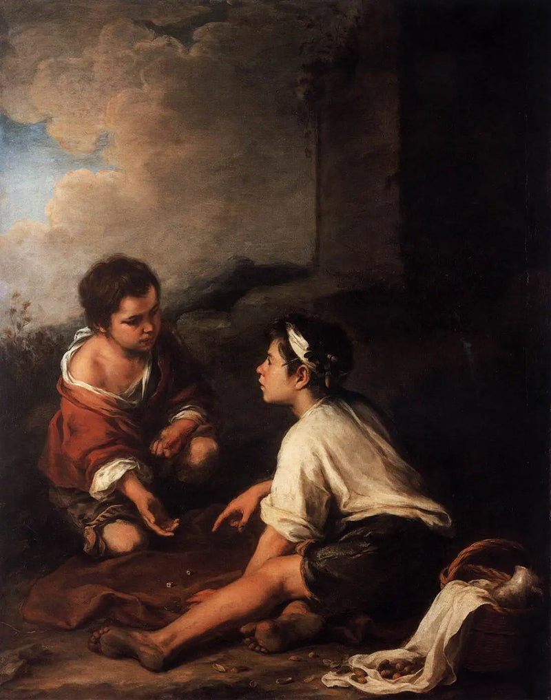 Dwóch chłopców grających w kości - Bartolomé Esteban Murillo