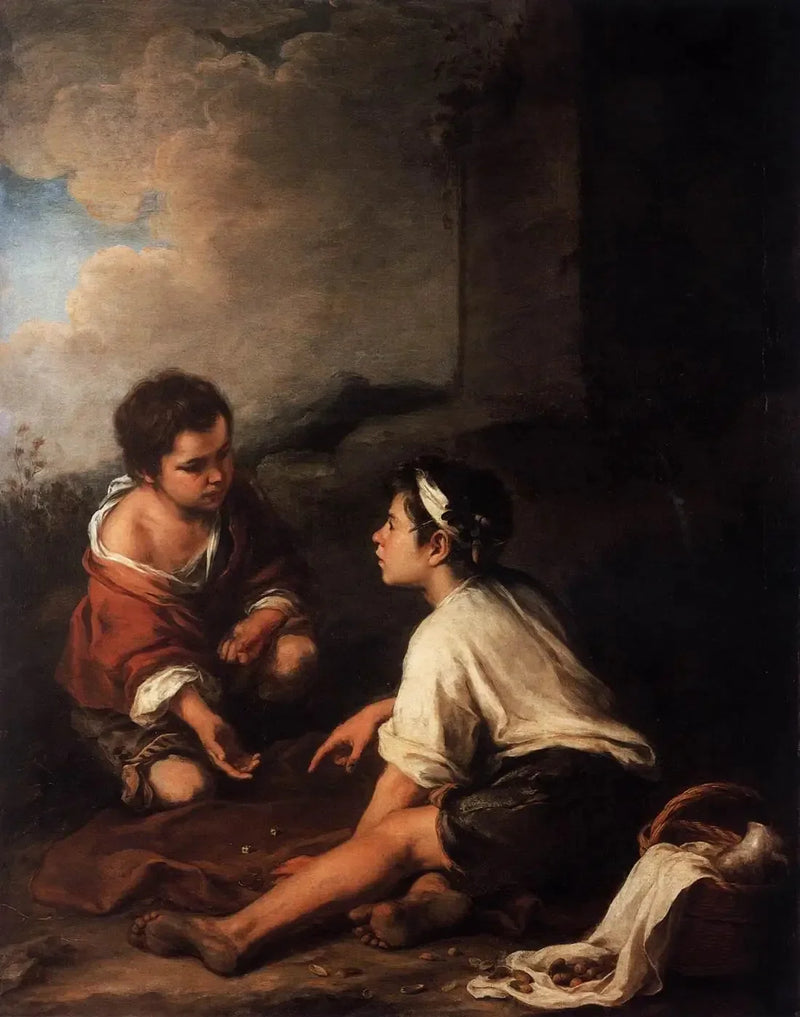 Dwóch chłopców grających w kości - Bartolomé Esteban Murillo