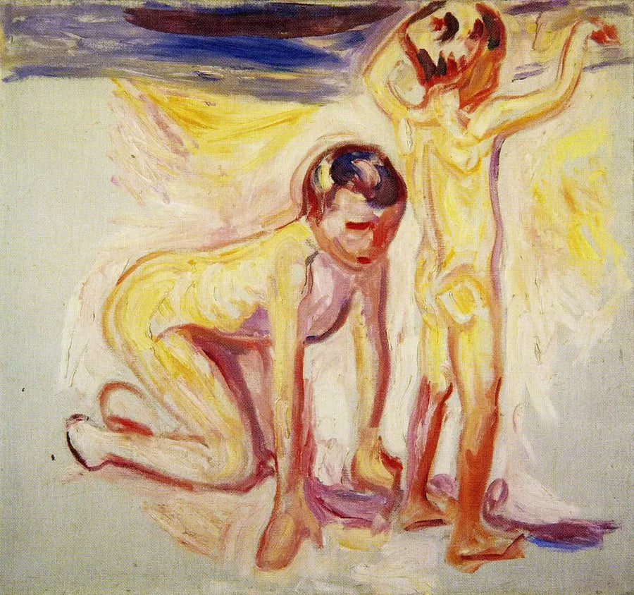 Dwaj chłopcy na plaży - Edvard Munch