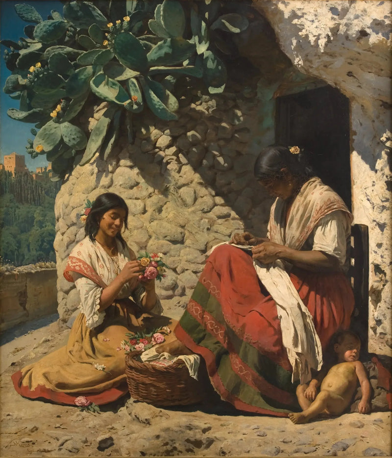 Dwie cyganki przed swoją chatą. Hiszpania - Peder Severin Krøyer