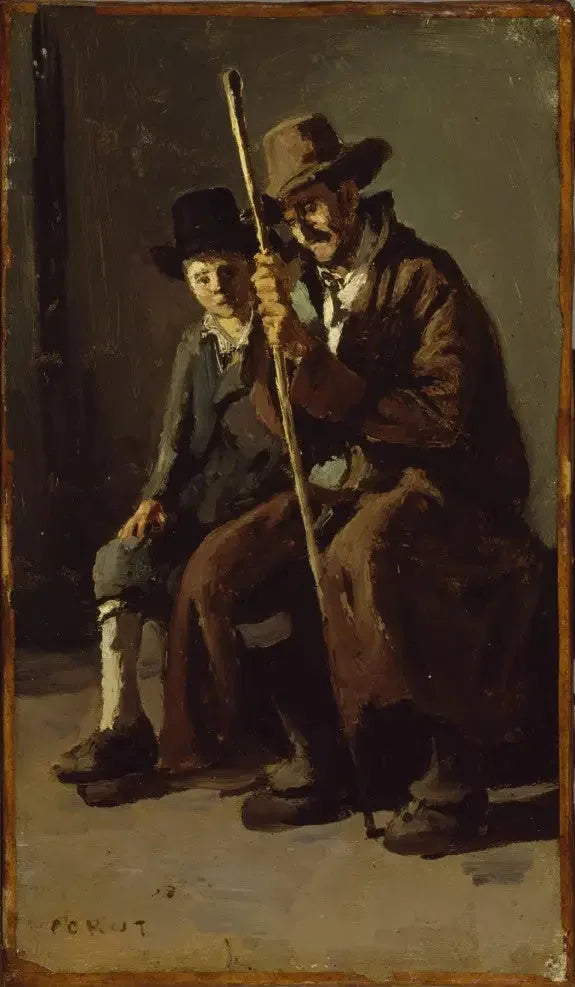 Dwóch Włochów - Jean-Baptiste Camille Corot