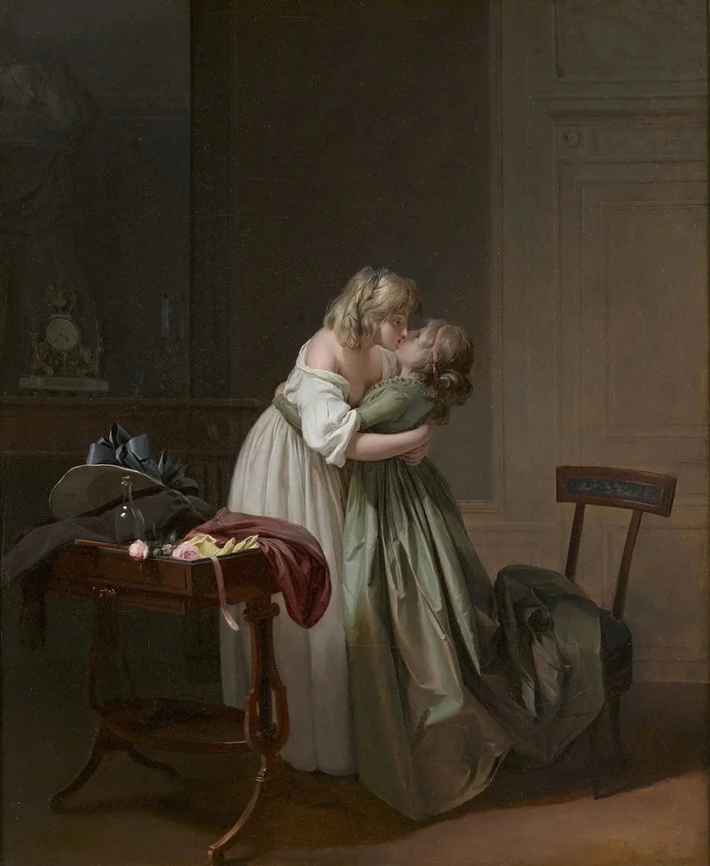 Dwie młode kobiety całujące się - Louis-Léopold Boilly