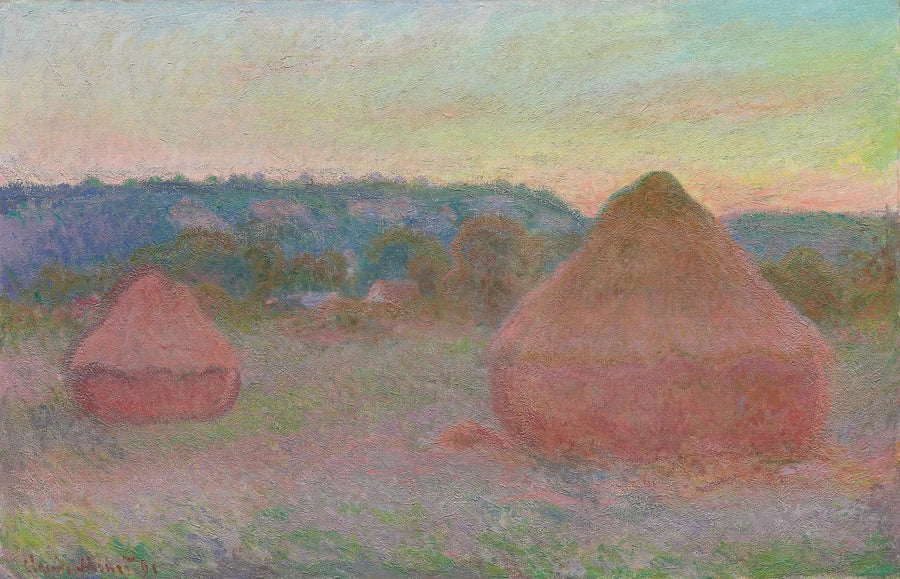 Dwa młyny, zmierzch dnia, jesień - Claude Monet