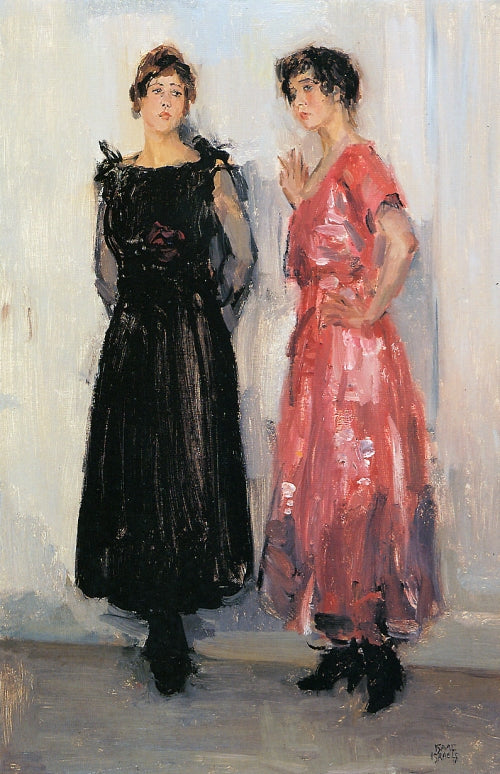 Dwa modele, Epi i Gertie, w domu mody Hirsch z Amsterdamu - Isaac Israëls