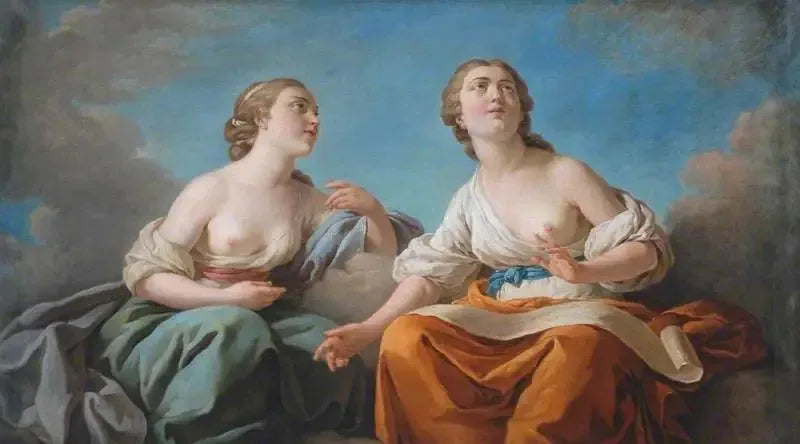 Dwie Muzy, alegoria pięciu zmysłów - Louis Jean François Lagrenée