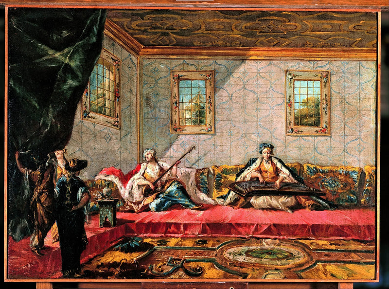 Dwie odaliski grające na muzyce w haremie - Francesco Guardi