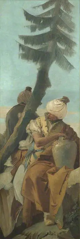 Dwóch Orientów siedzących pod drzewem - Giovanni Battista Tiepolo
