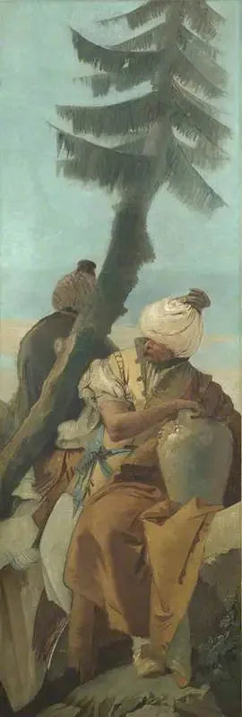 Dwóch Orientów siedzących pod drzewem - Giovanni Battista Tiepolo