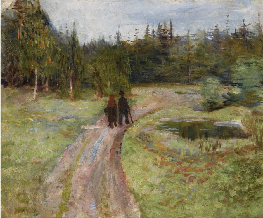 Dwie osoby na drodze do lasu - Edvard Munch