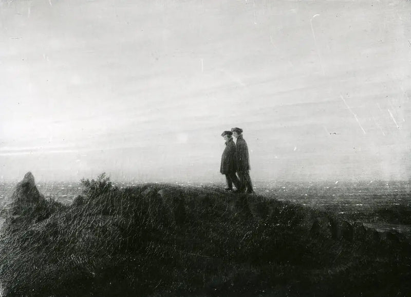 Dwaj wędrowcy na plaży - Caspar David Friedrich