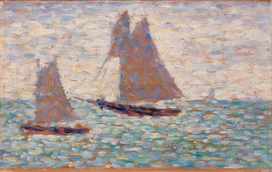 Dwa żaglowce w Grandcamp - Georges Seurat