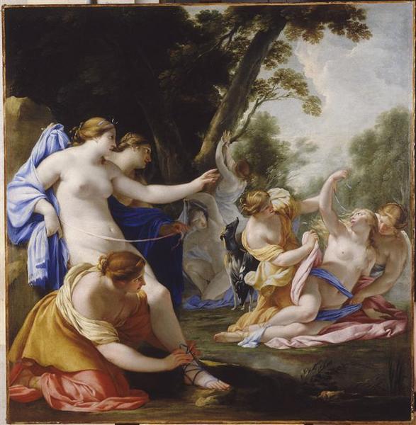 Diane odkrywająca ciążę Callisto - Eustache Le Sueur