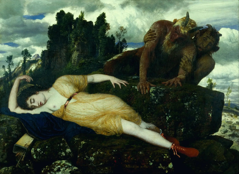 Śpiąca Diane obserwowana przez dwóch faunów - Arnold Böcklin