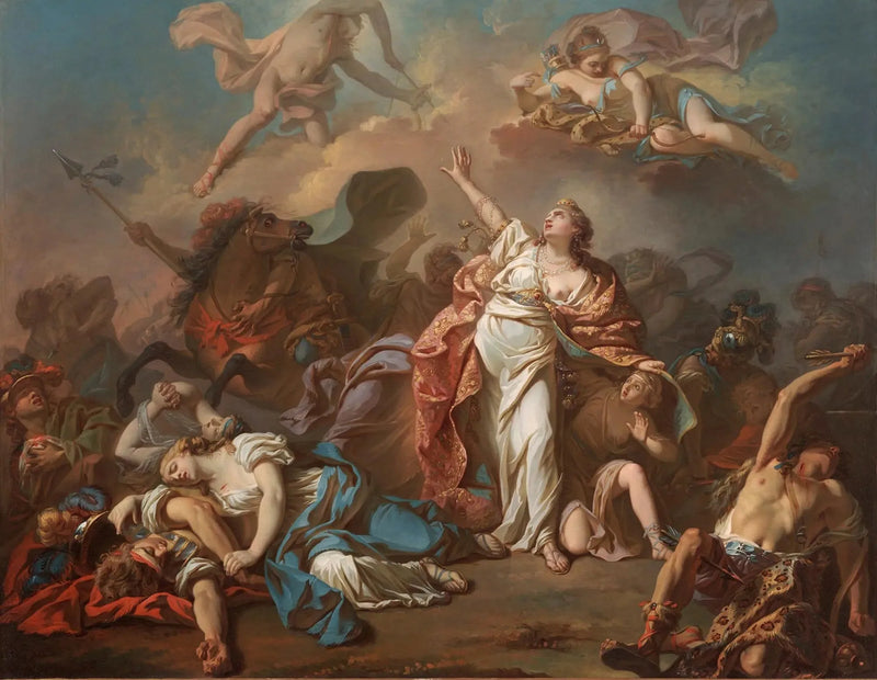Diane i Apollo przebijający swoimi strzałami dzieci Nioby - Jacques-Louis David