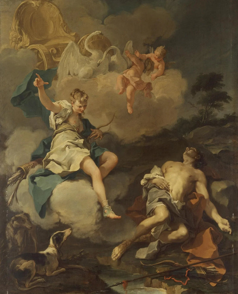 Diane i Endymion - Giovanni Battista Pittoni