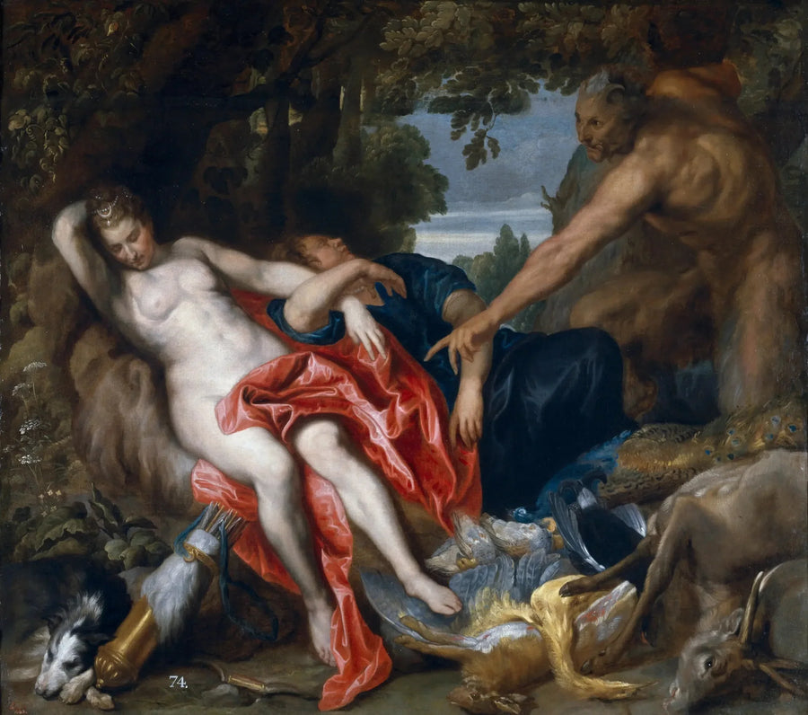 Diana i nimfa zaskoczone przez satyra - Antoine van Dyck