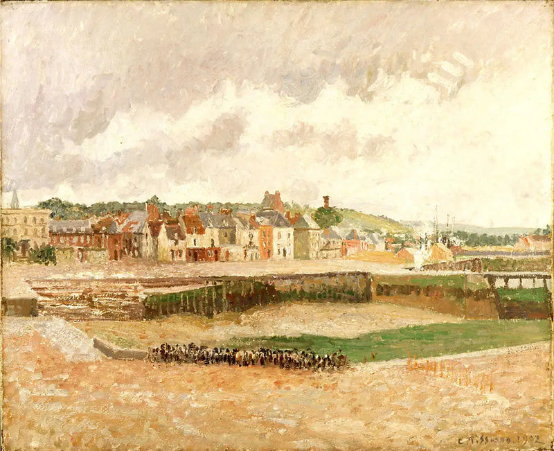 Dieppe. Port rybacki, odpływ - Camille Pissarro
