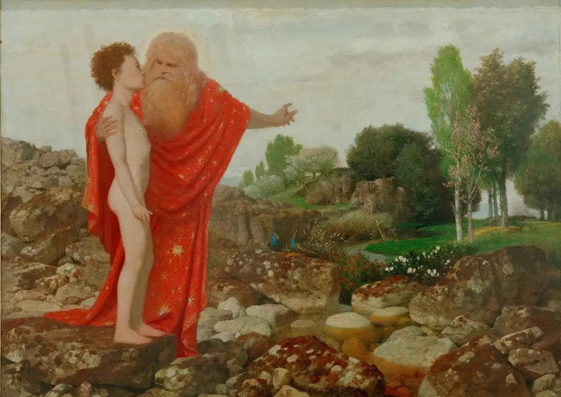 Bóg Ojciec pokazuje Adamowi Raj - Arnold Böcklin