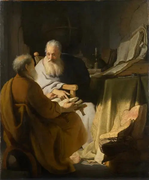 Spór między dwoma starcami - Rembrandt