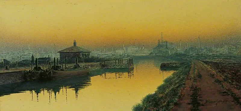 Niedzielny wieczór, Knostrop Cut, Leeds - John Atkinson Grimshaw