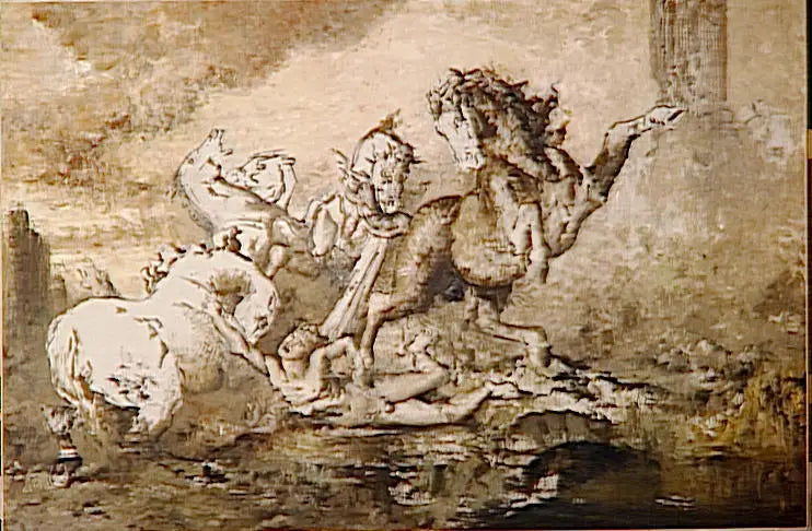 Diomedes pożerany przez swoje konie - Gustave Moreau