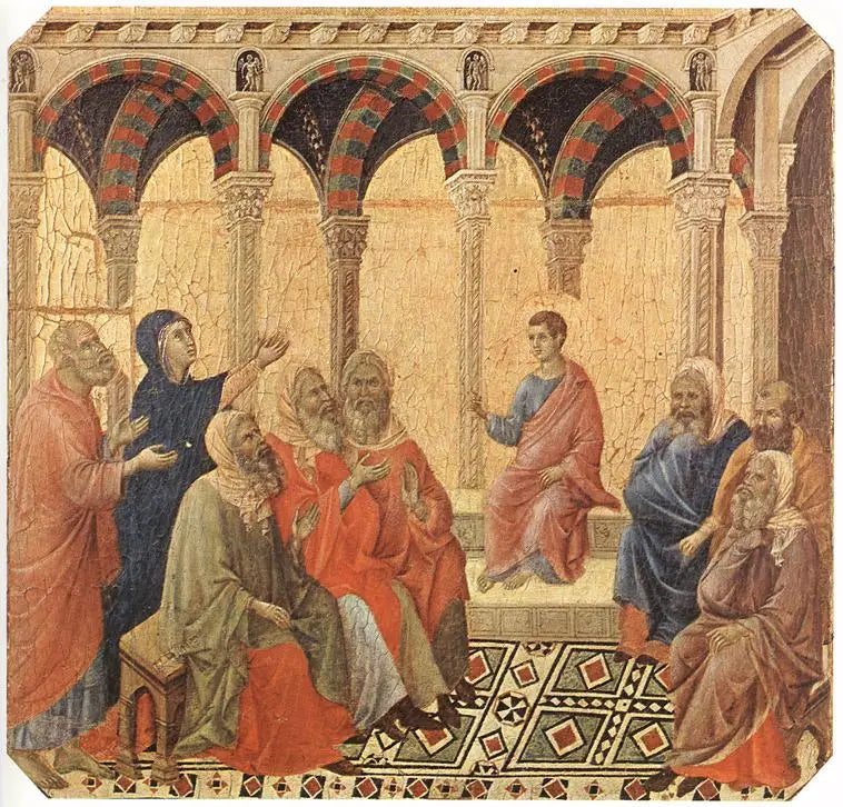 Spór z lekarzami - Duccio di Buoninsegna
