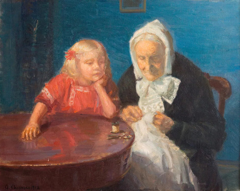 Rozbawić babcię - Anna Ancher