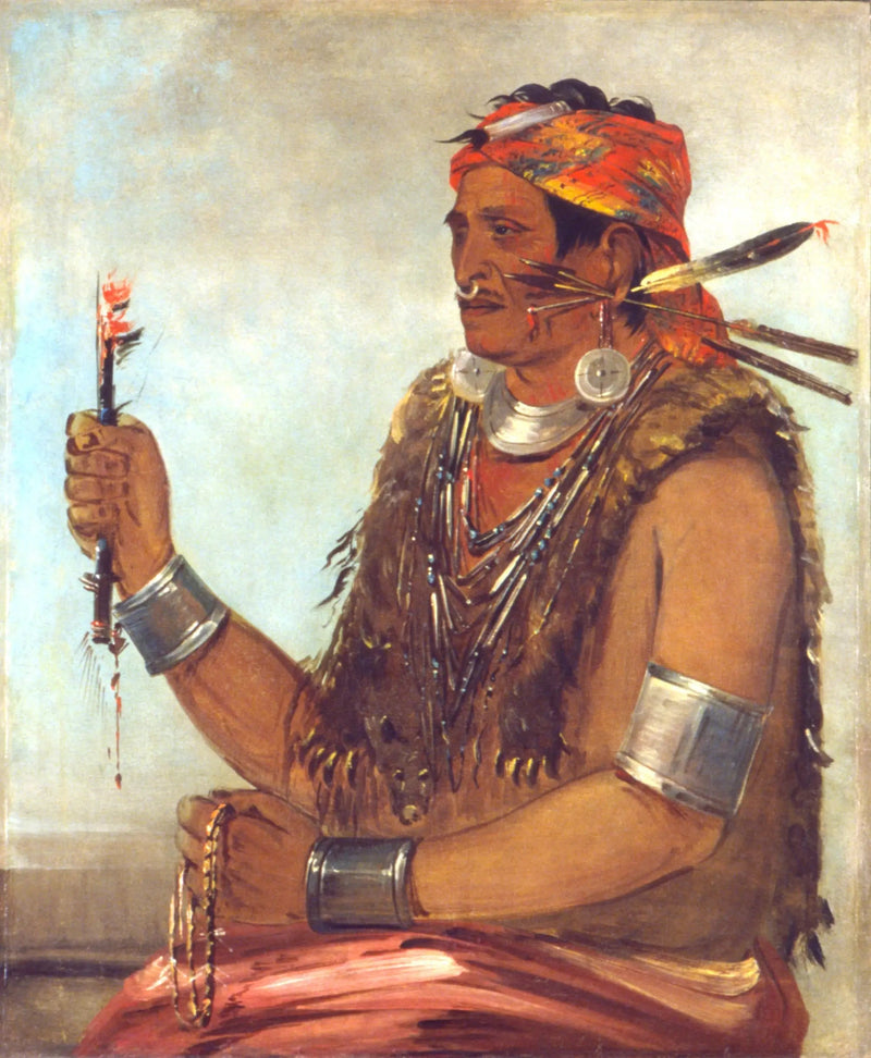 Dix-sqúat-a-way, La Porte Ouverte, znany jako Prorok, brat Tecumseha - George Catlin