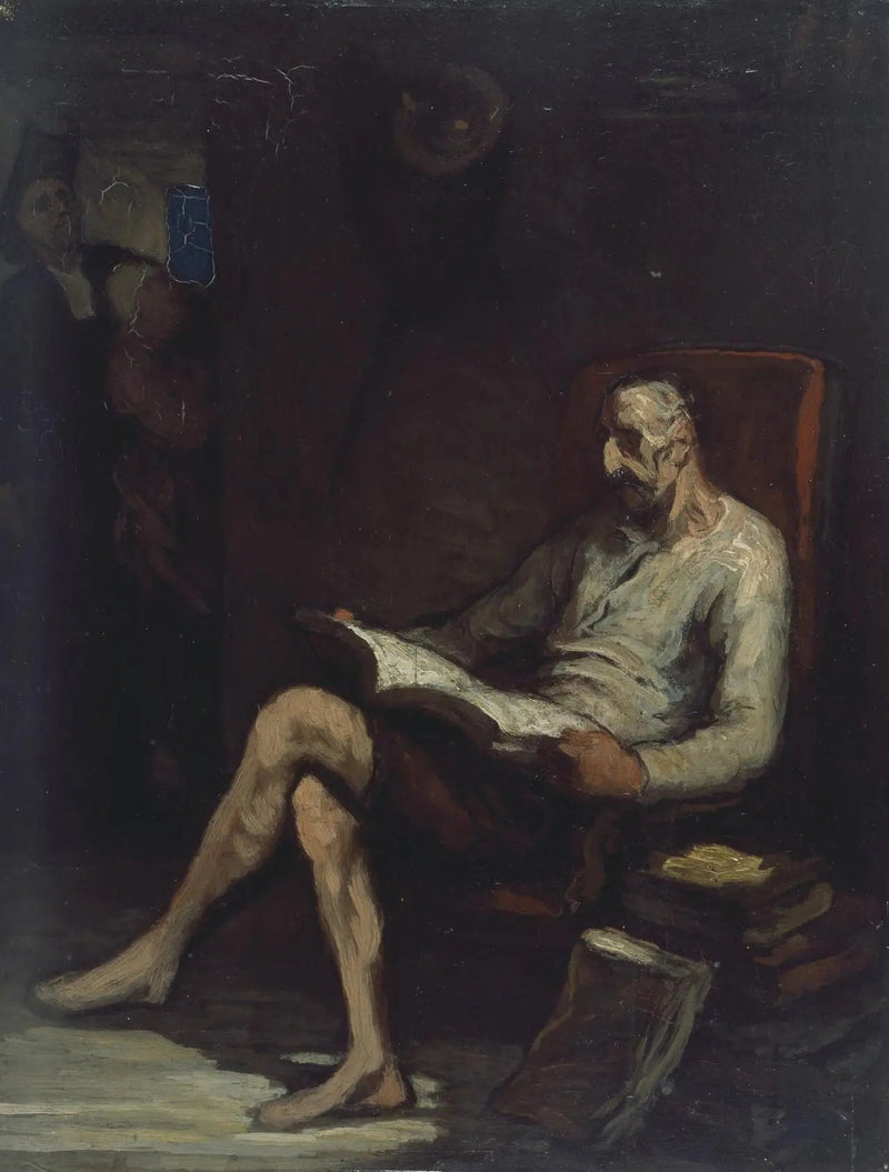 Don Kichote czytający - Honoré Daumier