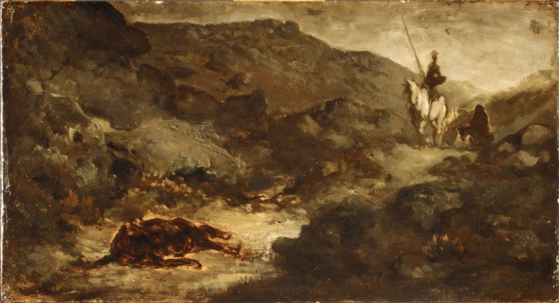 Don Kichote i martwa muła - Honoré Daumier