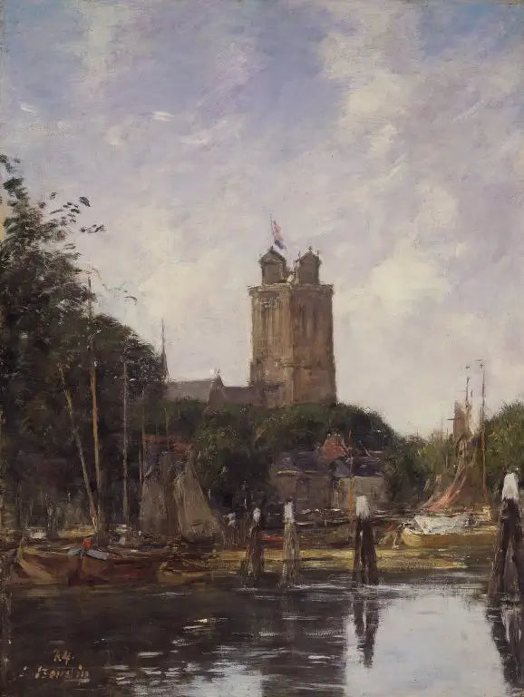 Dordrecht, Wielki Kościół z kanału - Eugène Boudin