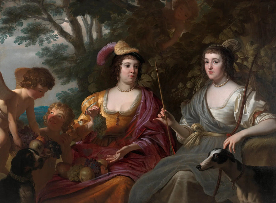 Podwójny portret Amalii van Solms i Charlotte de La Trémoïlle - Gerrit van Honthorst
